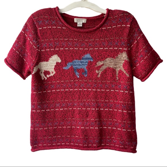 Christopher & Banks Sweaters - Short-Sleeve Horse Sweater